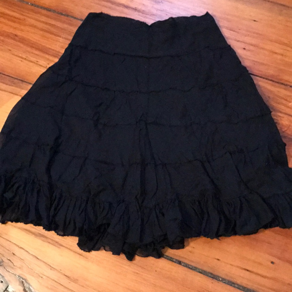 Black Tier Ruffle Skirt